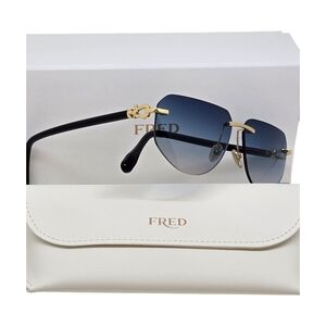 FRED Rimless Blue Gradient Sunglasses with Gold Accents A REAL JEWEL